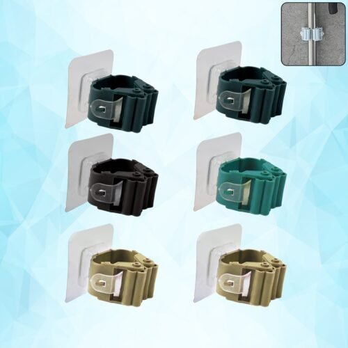 Broom-holder-01_577ed621-d268-40f1-a04b-47c6bdb9c11a.jpg Self-Adhesive Mop and Broom Holder Clips (6 Pc Set)