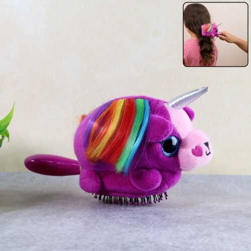 Kids Unicorn Plush Hair Brush - (1 Pc)