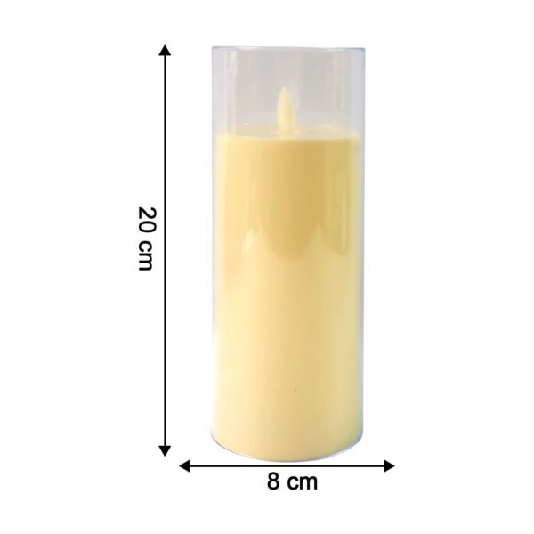 LED Flameless Candle Light with Flickering Flame Effect in Glass Cover (1 Pc)