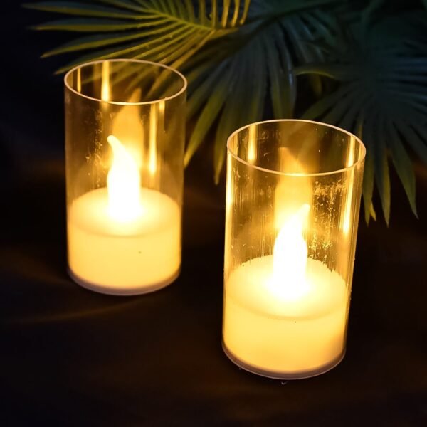 Flameless Candles with Transparent plastic Covers Set of 24 Pcs LED