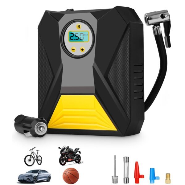 CarCompressor-06.jpg Mini Digital Portable Car Tyre Air Compressor - (1 Pc)