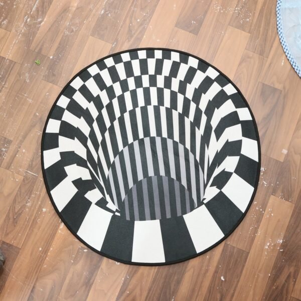 3D Space Round Carpet, Floor Mat Non-Woven Doormat (60 Cm)