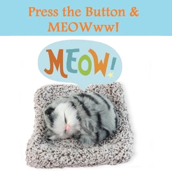 Soft Plush Cute Closed-Eye Cat Car Dashboard Showpiece Toy (1 Pc)