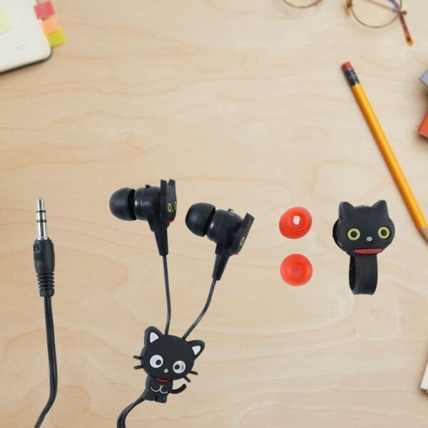 CatTravelEarphones-02.jpg Cute Cartoon Style Wired In-Ear Earphones (1 Set)