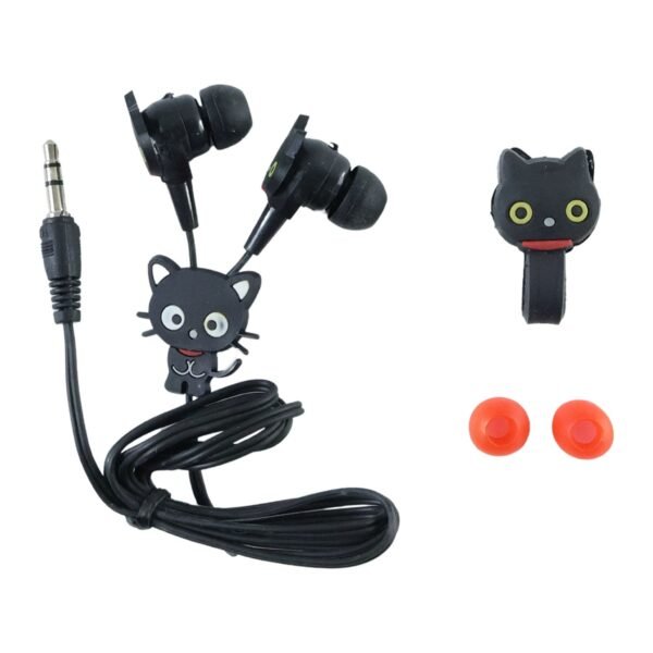 CatTravelEarphones-04.jpg Cute Cartoon Style Wired In-Ear Earphones (1 Set)