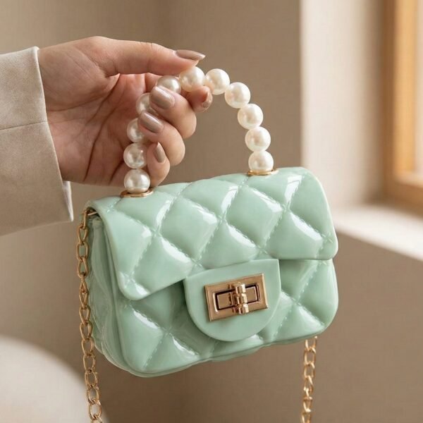 ChainLadiesBags-05_2377edd9-5317-4283-a88c-1f3ac0aa56e5.jpg Elegant Quilted Mini Handheld & Sling Fashion Handbag (1 PC)