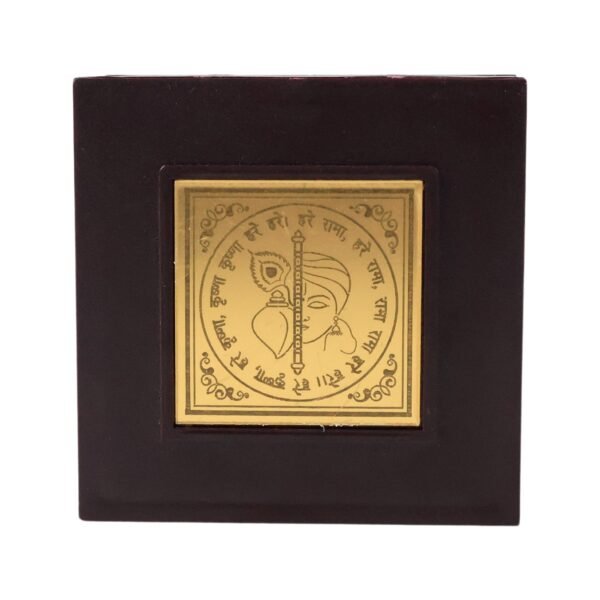 Golden Charan Paduka in Wooden Box – Spiritual Gift & Pooja Accessory