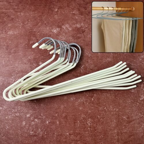 stainless steel Hangers with Silicone Cover Chrome Hook for Clothes (10 Pc / Set)
