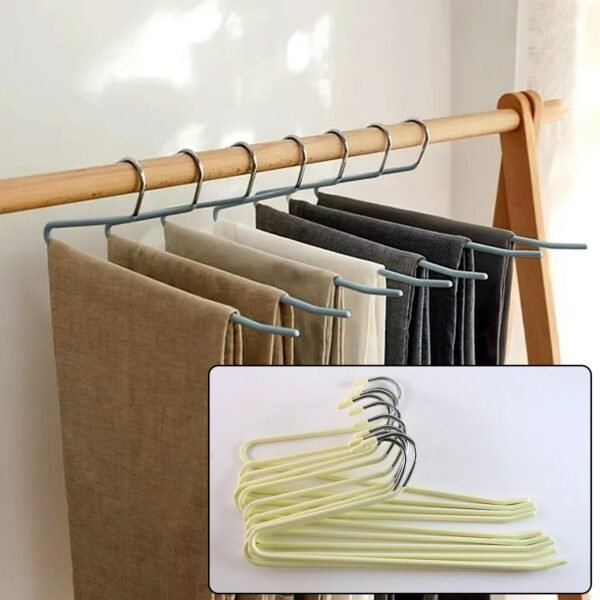 Clothes-hanger-04.jpg stainless steel Hangers with Silicone Cover Chrome Hook for Clothes (10 Pc / Set)