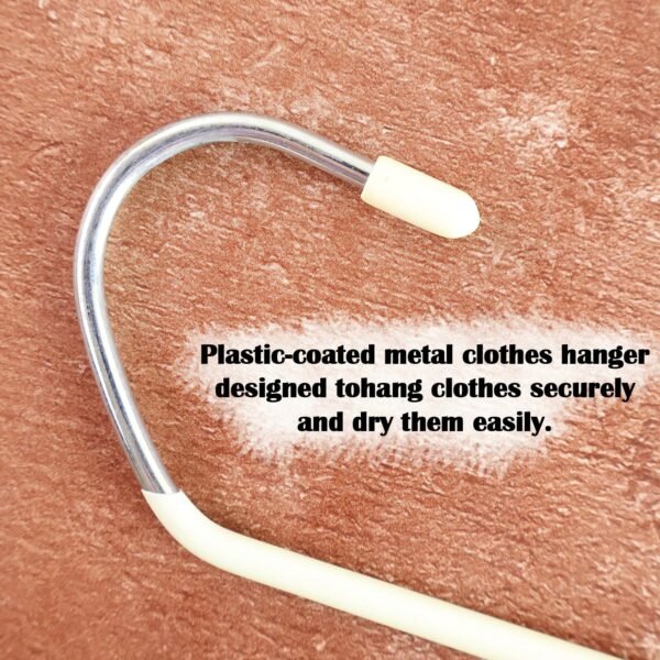 Clothes-hanger-07.jpg stainless steel Hangers with Silicone Cover Chrome Hook for Clothes (10 Pc / Set)