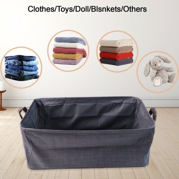 Clothing-Storage-Box-03.jpg Foldable Cloth Storage Organizer Bag With Handles (Approx 46x27Cm1Pc)