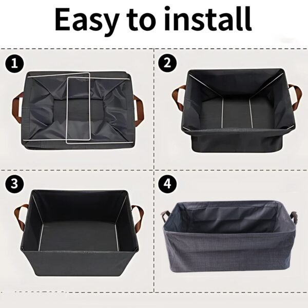 Clothing-Storage-Box-04.jpg Foldable Cloth Storage Organizer Bag With Handles (Approx 46x27Cm1Pc)