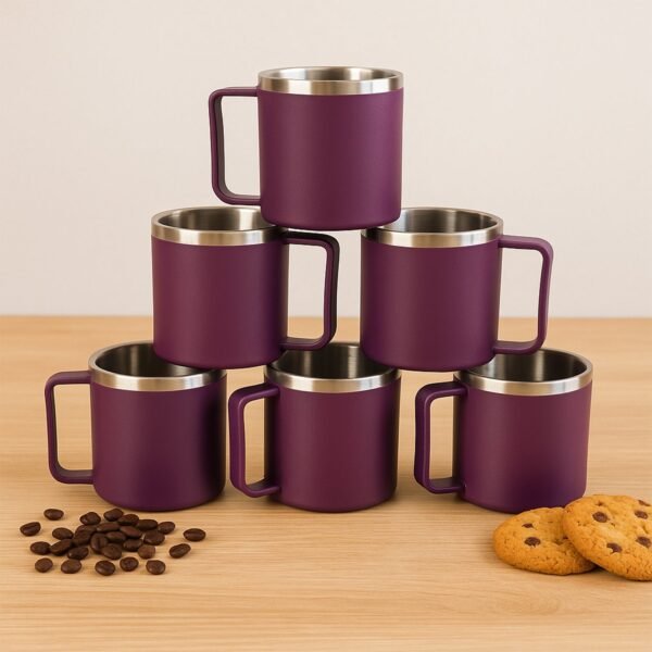 Supermom Stainless Steel Inner Coffee Mug Set (200ML / 6 Pc)