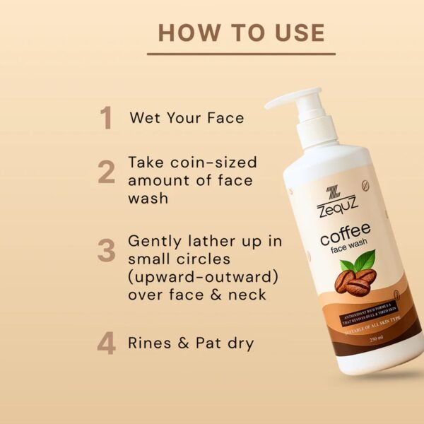 CoffeeFaceWash-05.jpg Zequz Coffee Face Wash - (1 Pc / 250 ML)