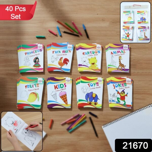 Kids Educational Colouring Book Set (40 Pieces Set)
