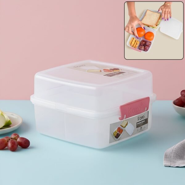 1 Large and 3 Small -Compartment 1400 ML Multipurpose Lunch Box (1400 ML / 1 Pc)