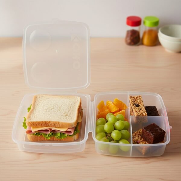 1 Large and 3 Small -Compartment 1400 ML Multipurpose Lunch Box (1400 ML / 1 Pc)