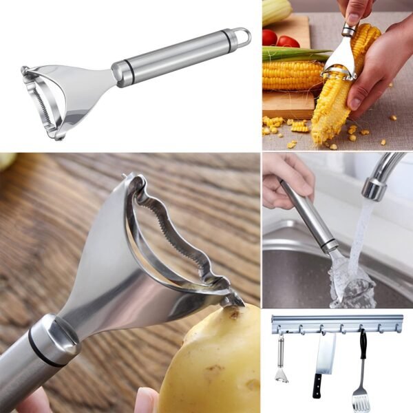 Corncobstripper-02.jpg Stainless Steel Fruit & Vegetable Peeler with Serrated Blade (1 Pc)