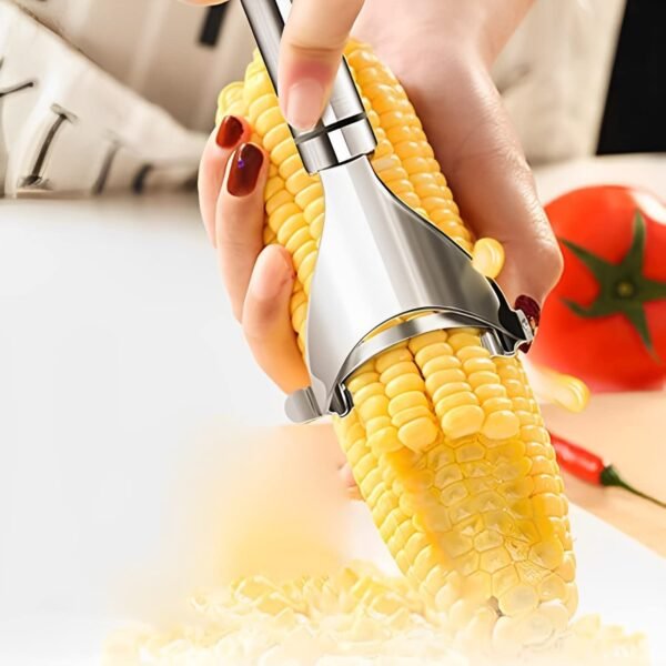 Corncobstripper-05.jpg Stainless Steel Fruit & Vegetable Peeler with Serrated Blade (1 Pc)