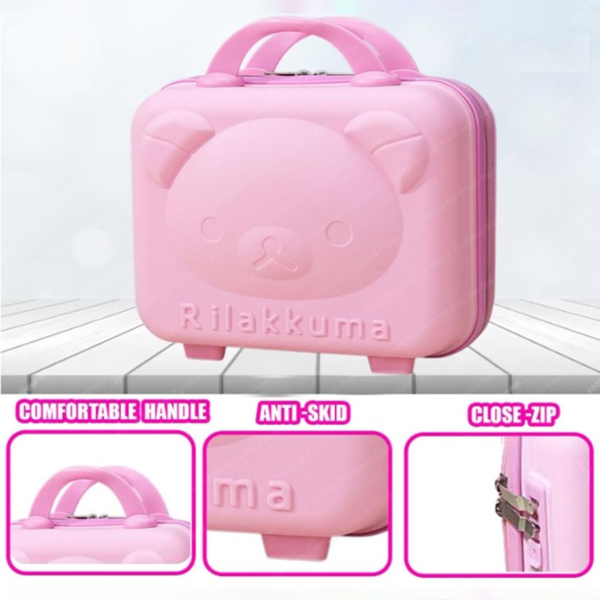 CosmeticBag-02.png 3-Digit Number Lock Kids Bear-Shaped Hard Shell Storage Carry Case with Handle