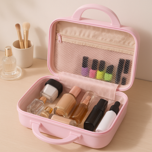 CosmeticBag-03.png 3-Digit Number Lock Kids Bear-Shaped Hard Shell Storage Carry Case with Handle