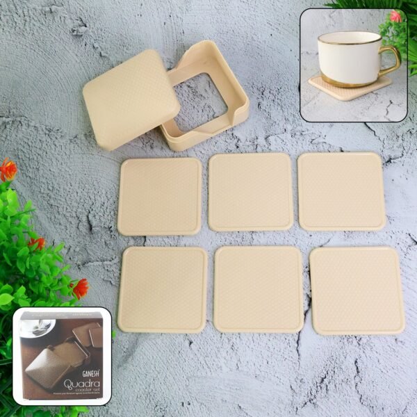 CosterSetWOS-01.jpg Ganesh Premium Square Coasters with Storage Box (6 Pc / Set)