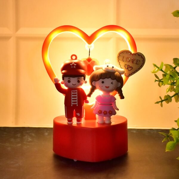 Cute Romantic Couple Love Showpiece with Heart Frame (1 Pc)