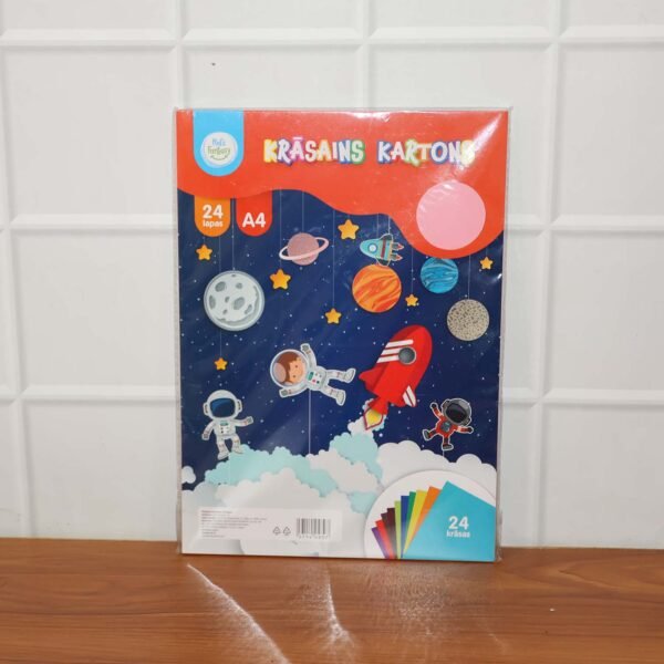 A4 Size Colored Craft Paper Sheets (24 Pc)