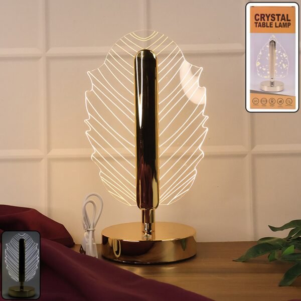 Crystal-Table-Lamp-01_119f6e06-8713-4dae-9b58-1e40a4f3f09b.jpg Premium Leaf Shape Crystal Table Lamp (1 Pc)