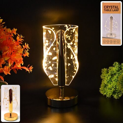 Crystal-Table-Lamp-01_e558f01f-6386-41b0-9020-8b93f52fe769.jpg Luxury Golden Leaf Design Crystal Table Lamp (1 Pc)