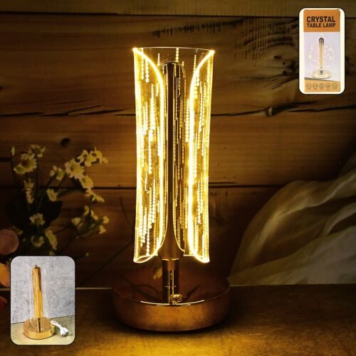 CrystalLamp3-WOSKU-01.jpg Luxury Tall Cylinder Shape Crystal Table Lamp (1 Pc)