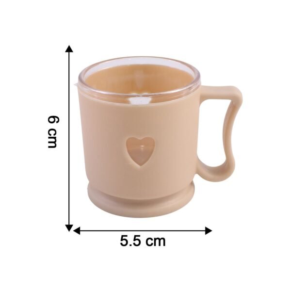 Elegant Heart Design Mini Tea & Coffee Mug Set (100ML, 6 Pc)