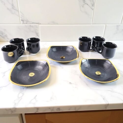 Sweet Buzz 9-Piece Seashell Ceramic Cup Set – Ideal for Home & Gifts