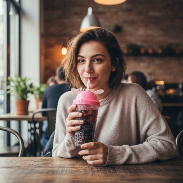 Cute Bunny Ear Design  Tumbler Sipper Bottle (500 ML, 1 Pc)