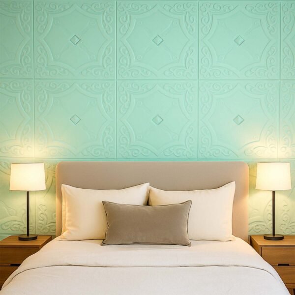 CyanWallaper2-05.jpg Wallpaper 3D Foam Wallpaper Sticker Panels (70 x 70 Cm / 1 Pc)
