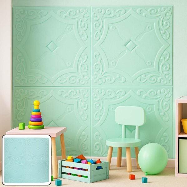 CyanWallaper2-WOSKU-01.jpg Wallpaper 3D Foam Wallpaper Sticker Panels (70 x 70 Cm / 1 Pc)