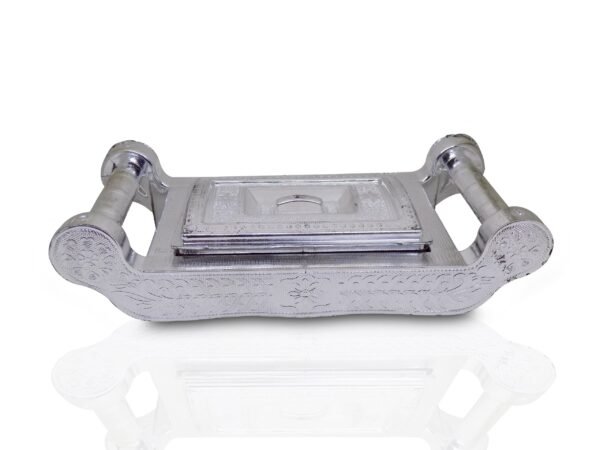 Multipurpose 4 Section Royal Design Silver Storage / Gift Box