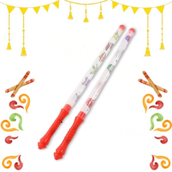 2 Piece LED Dandiya Sticks Set – Color Changing Light-Up