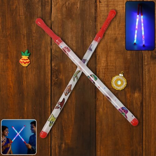 2 Piece LED Dandiya Sticks Set – Color Changing Light-Up