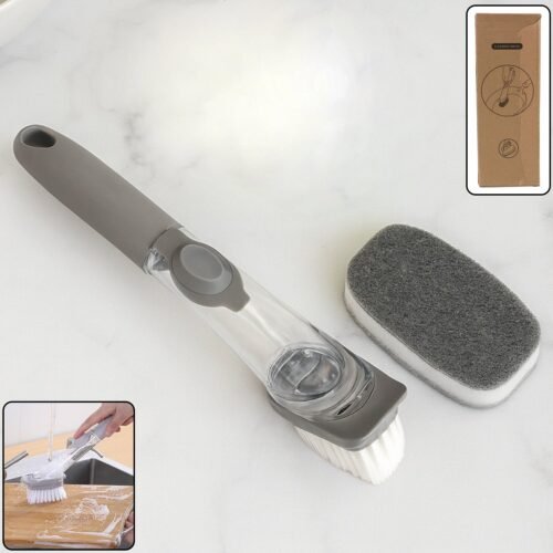 DishWashingBrush-WOSKU-01.jpg 2 in 1 Soap-Dispensing Dish Brush - (Set)