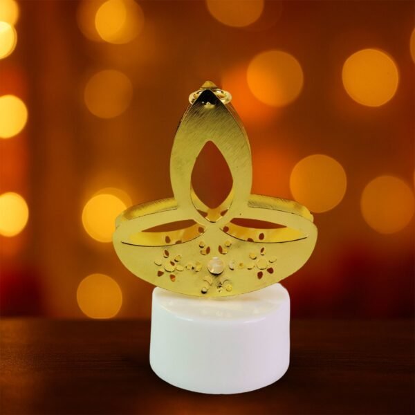 Diyalight-03.jpg Golden Diya Shaped LED Tealight Candles (12 Pc)