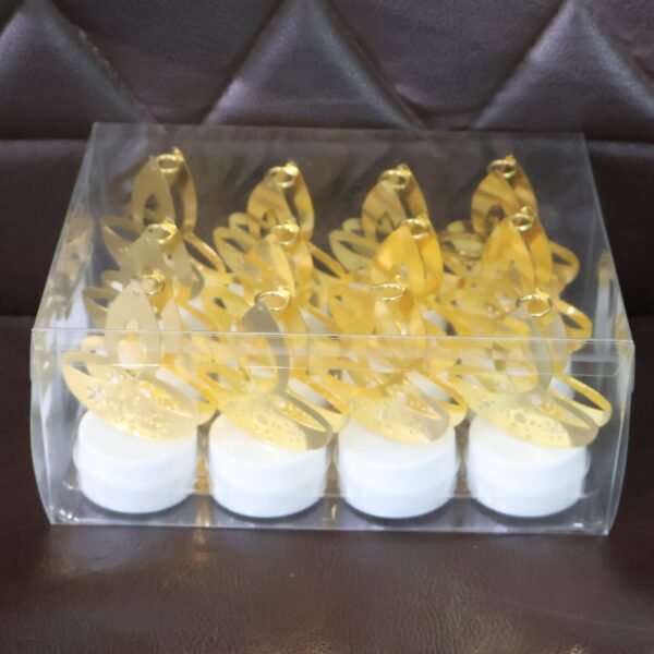 Diyalight-Liveimage.jpg Golden Diya Shaped LED Tealight Candles (12 Pc)