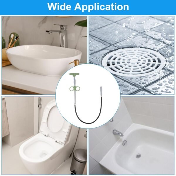 Flexible Spring Drain Cleaning Tool with Hand Grip (1 Pc / 89 Cm)