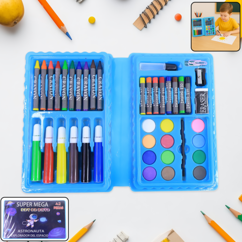 42-Piece Complete Kids Art & Craft Stationery Set