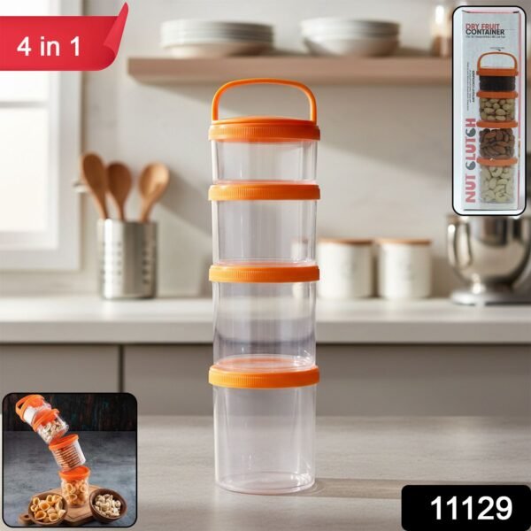 4-in-1 Stackable Dry Fruit Storage Container (1 Set)