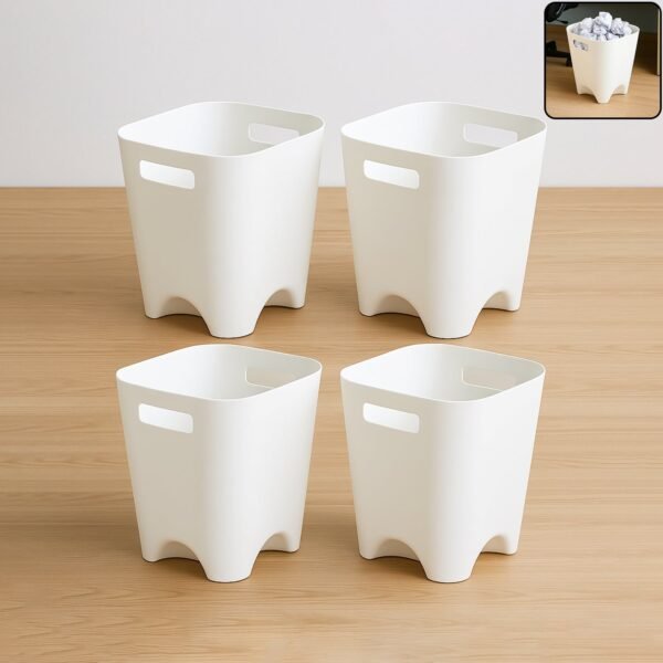 Dustbin-01.jpg Modern Plastic Dustbin / Waste Paper Basket - (4 Pc)