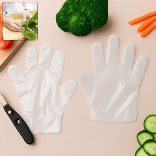 Eco-Friendly Kitchen Hand Gloves, Disposable hand gloves, Free size (100 Pc)