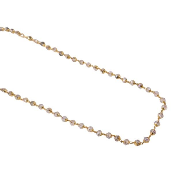 Elegant Gold-Tone Faceted Crystal Beaded Necklace (1 Pc)