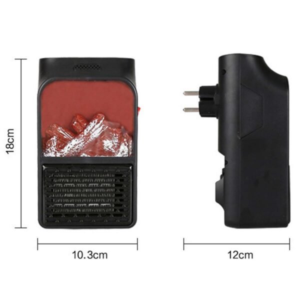 FlameHeater-size.jpg Portable Electric Fireplace lamp LED Flame Heater (1000w / 1 Pc)