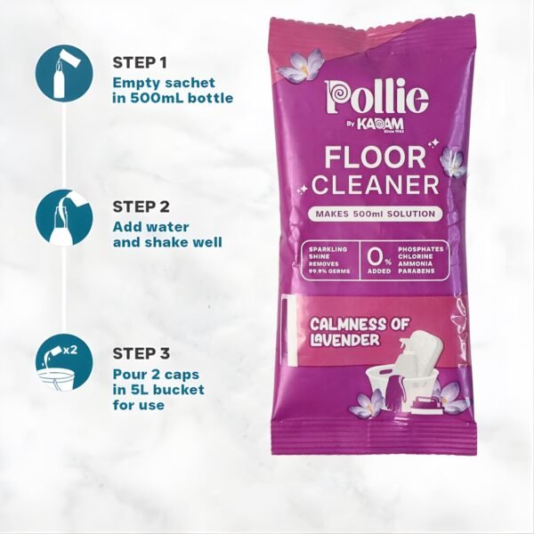 Floor-Cleaner-03.jpg Pollic Kadam Concentrated Floor Cleaner Sachet – Lavender Fragrance (50 Gm)